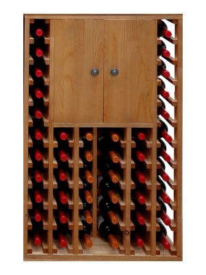 Botellero Pino Godello 46 Botellas con 2 Puertas Altas