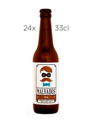 Cerveza Artesana Malvados IPA Rubia. Caja de 24 tercios