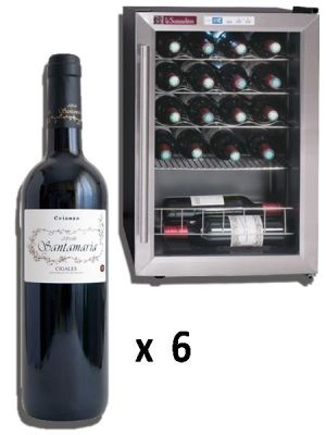 Oferta Climatizador de vino La Sommeliére CVLS 24A + regalo de 1 caja de 6 botellas Vino Tinto Alfredo Santamaria Crianza