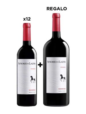 Pack 12 botellas Señorío de Lazán Crianza + de regalo 1 botella Magnum