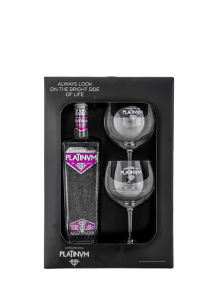 Estuche Ginebra Platinvm London Dry Gin Premium + 2 Copas de balón