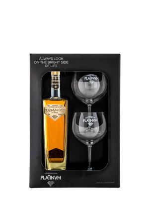 Estuche Ron Platinvm Gold + 2 Copas de Balón