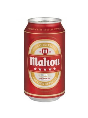 Cerveza Mahou 5 Estrellas. Caja 24 Latas de 33cl.