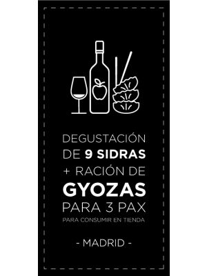 Degustación de 9 Sidras + Ración de Gyozas para 3 pax en Madrid - Para Consumir en tienda