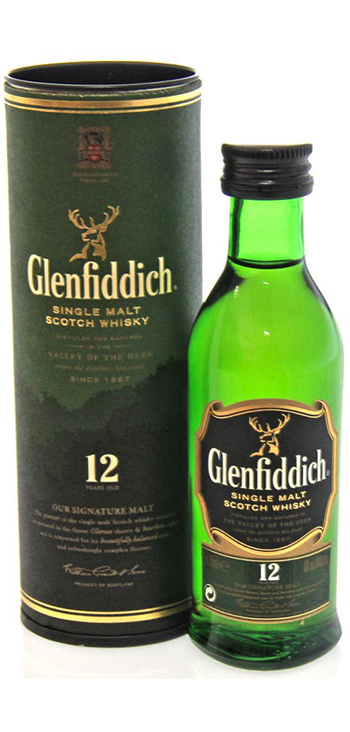 Whisky Glenfiddich de Malta Miniatura 5cl Con Tubo (Caja de 96 unidades)